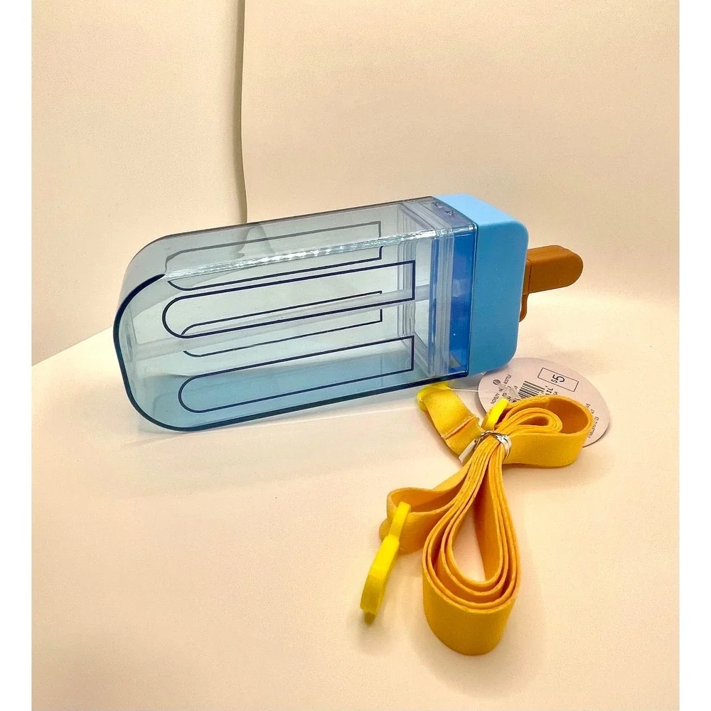 Target Bullseye Blue Popsicle Shaped Novelty Water Bottles W/ Strap 380 ml (NWT)